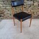 Chaise scandinave hêtre et skaï