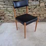 Scandinavian chair in beech and faux leather