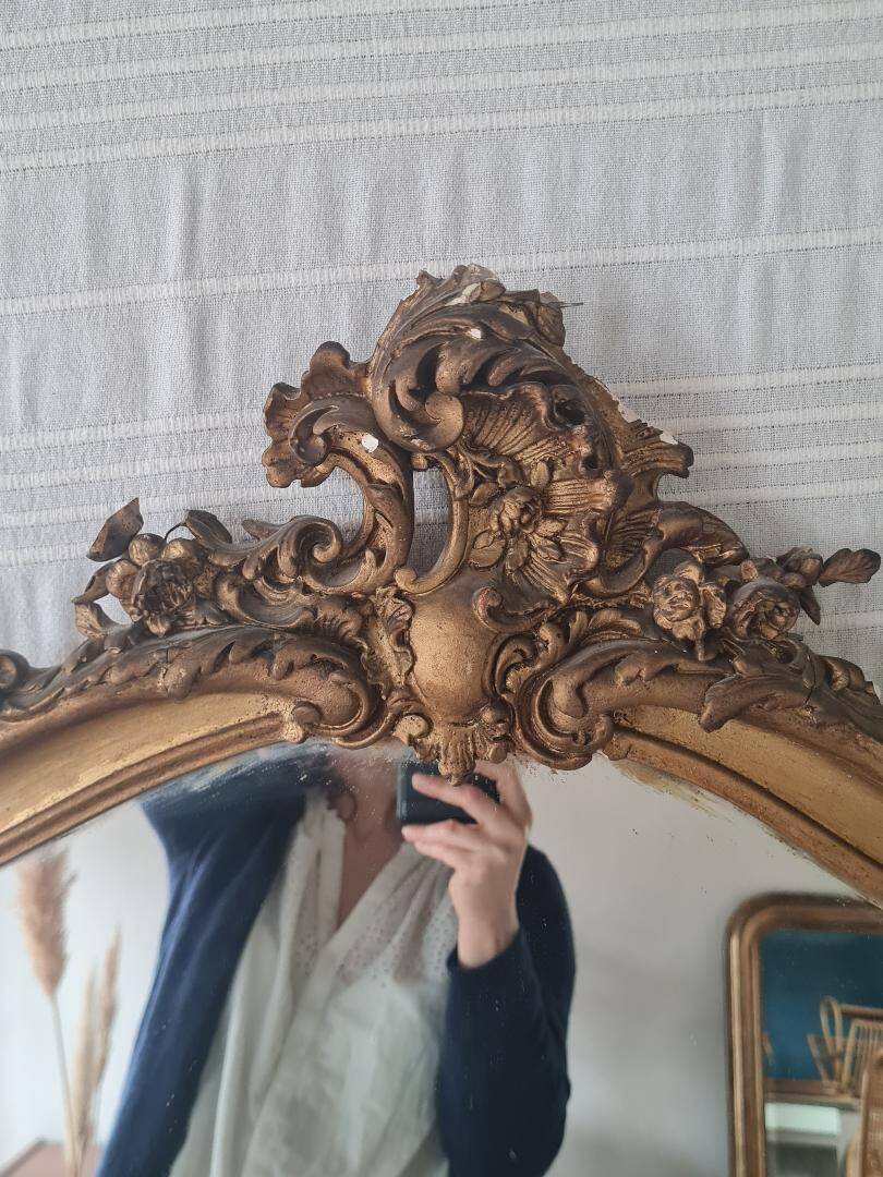 Antique gilded mirror 150 x 90 with moldings
