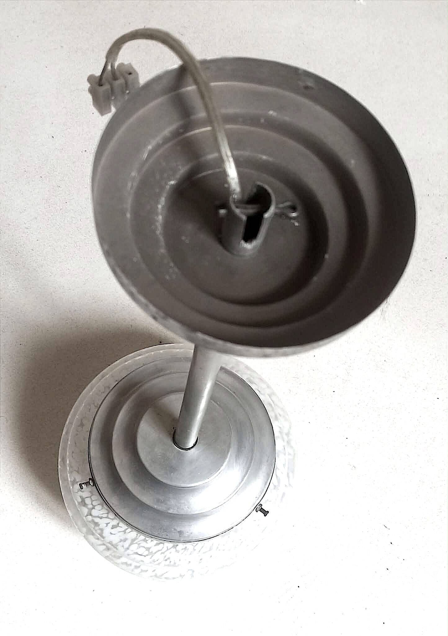 Art Deco Suspension Clichy Glass White Height 52 cm