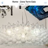 Extra Large Murano Glass Bubble Chandelier / Flushmount, Italy, 1980s