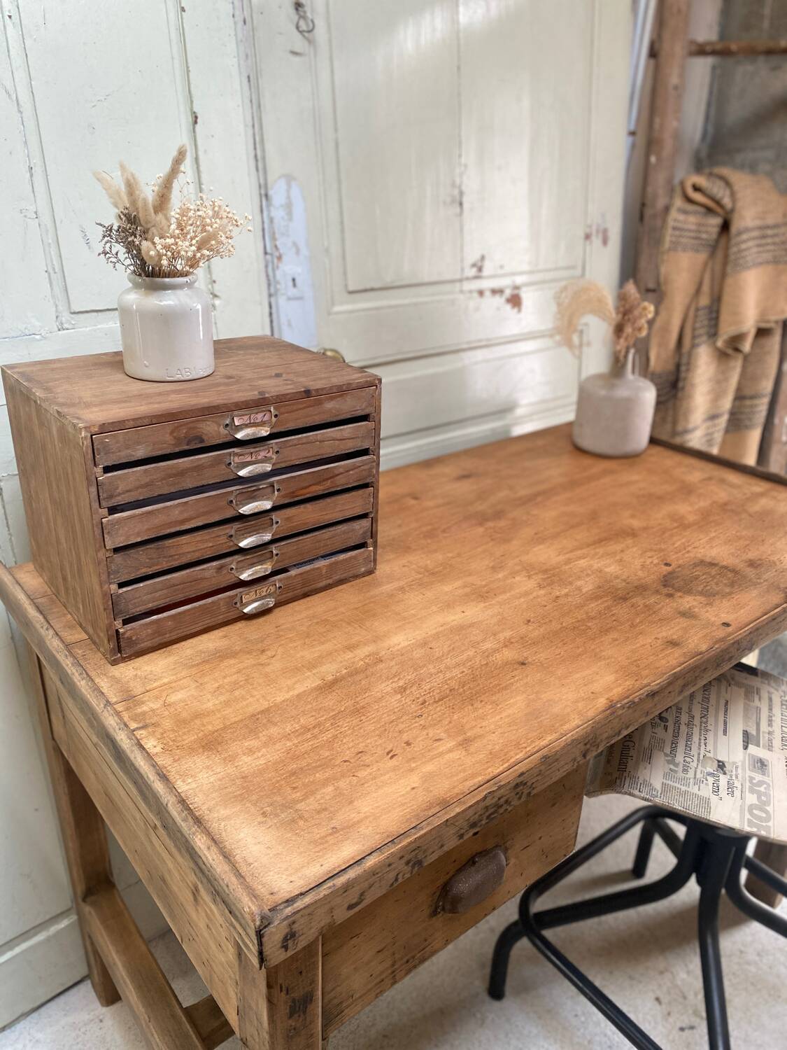 Antique workshop desk