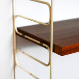 Swedish wood and metal shelving unit