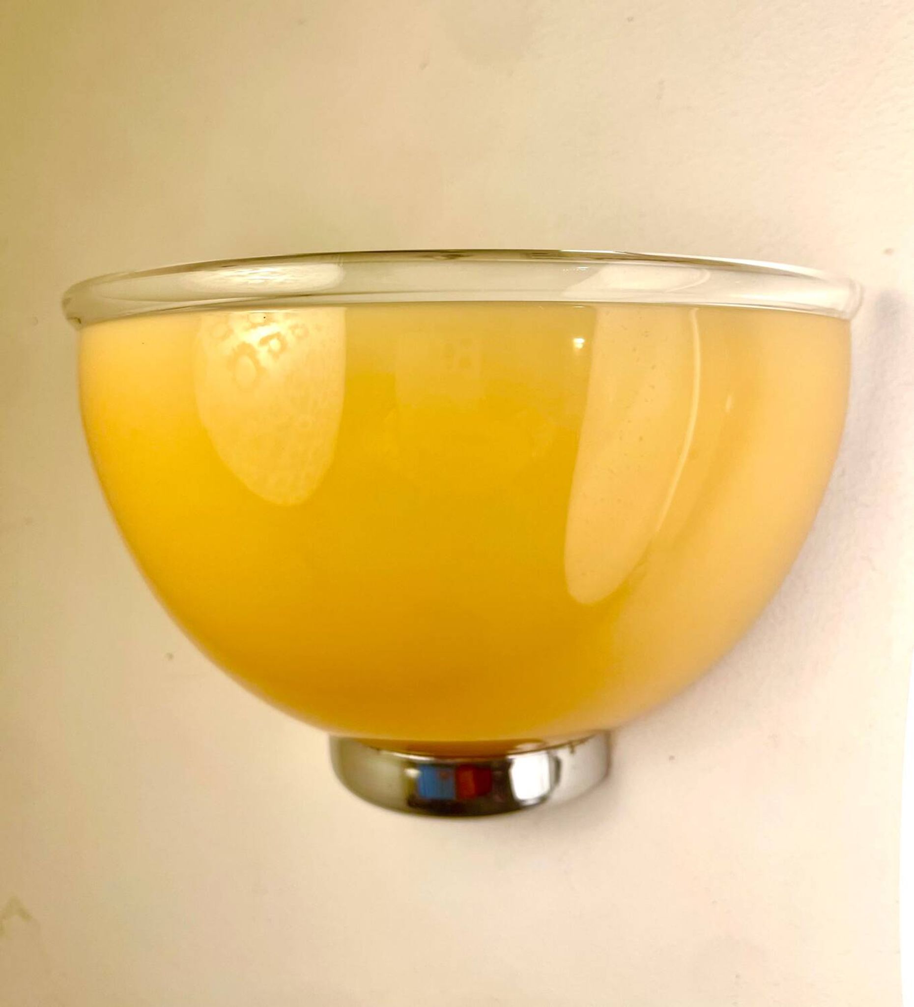 Pair of Murano glass wall lights by Vistosi for Artemide, Italy 1980.
