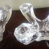 Val Saint Lambert - Pair of 4-light crystal candlesticks - modern design