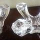 Val Saint Lambert - Pair of 4-light crystal candlesticks - modern design
