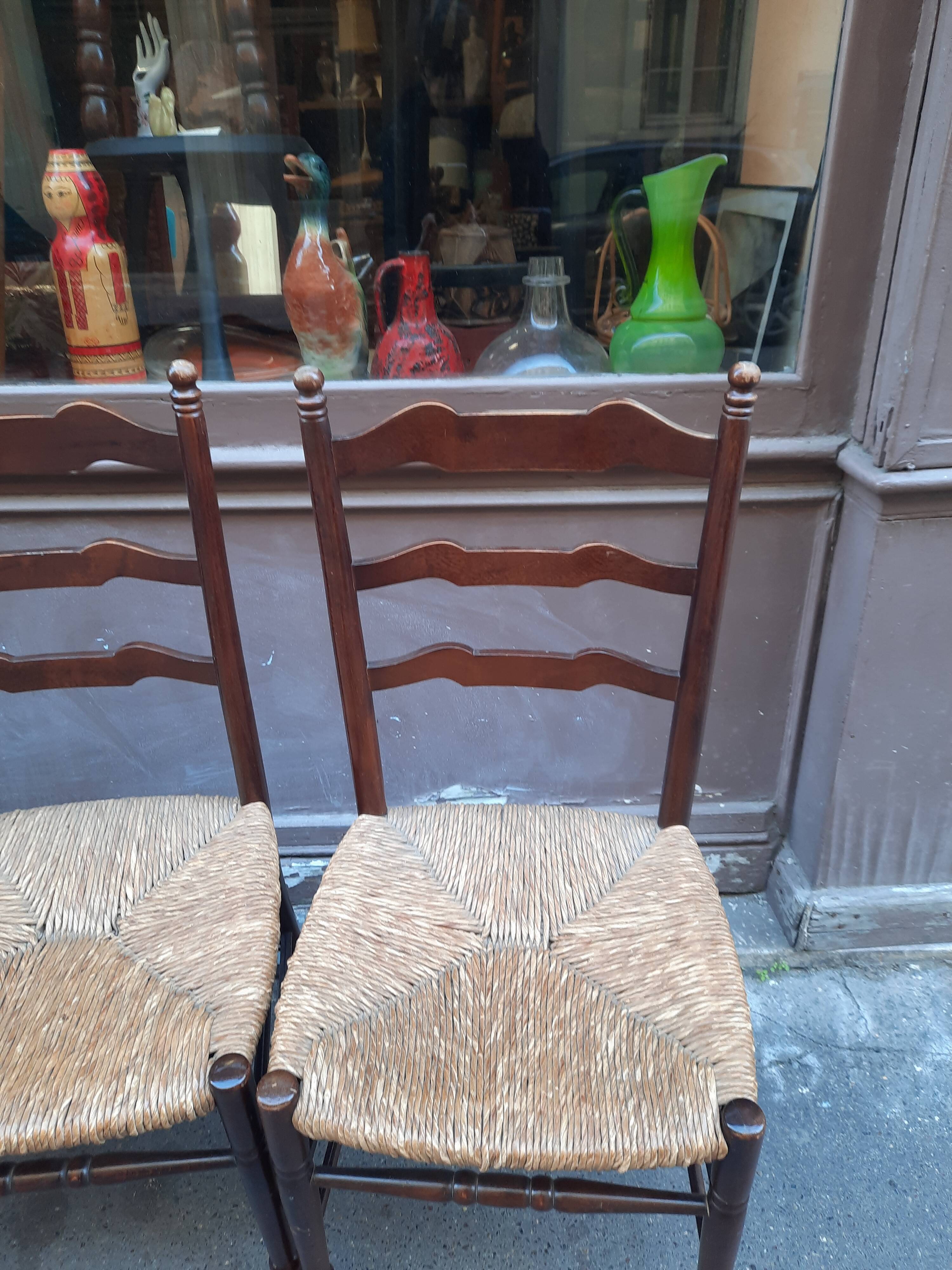 Lot de 4 chaise paillage