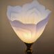 Blue and gold brass table lamp with opaline tulip Art Nouveau