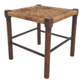 Petit tabouret en rotin, Pays-Bas années 1950