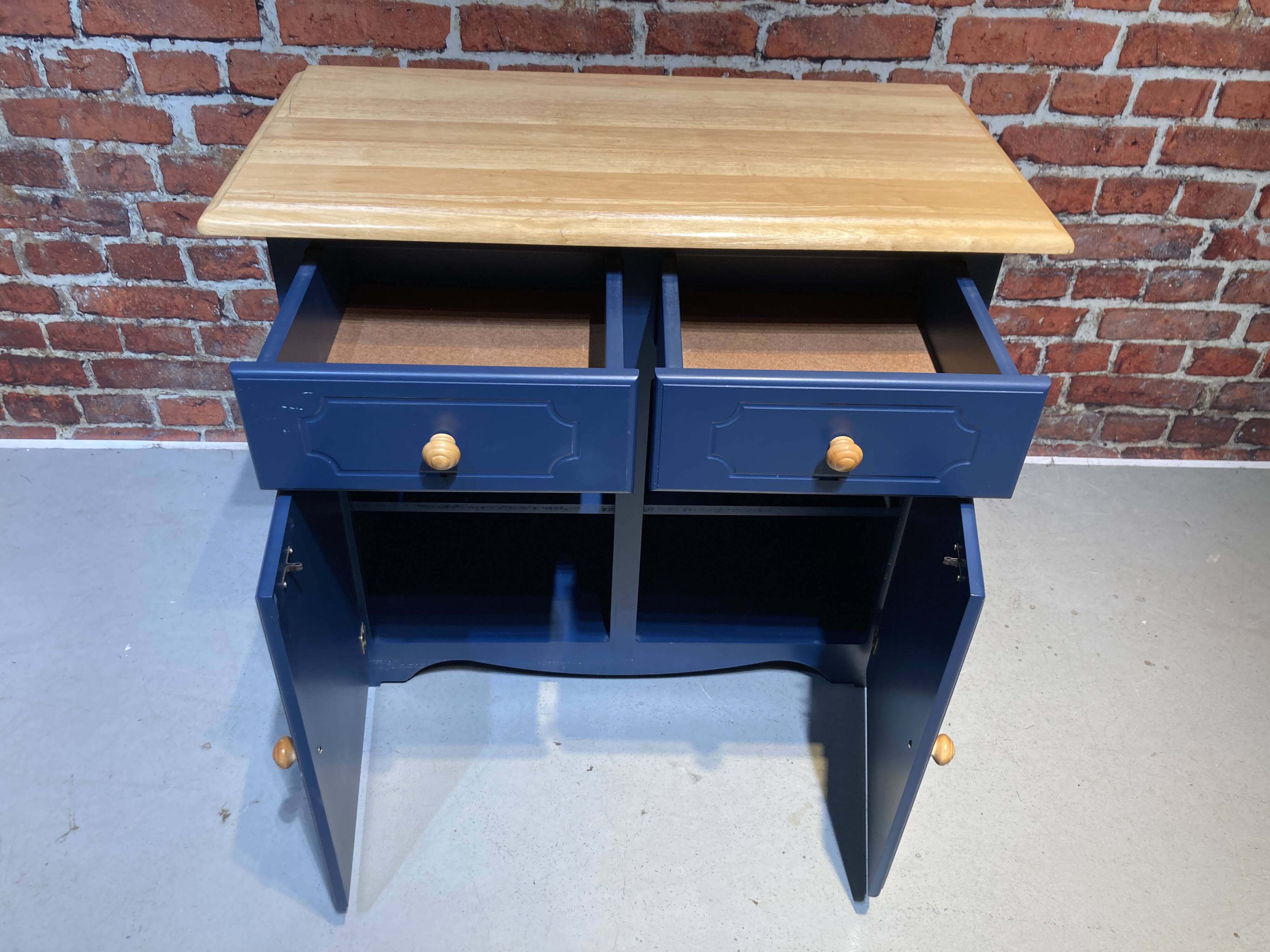 Blue painted wooden dresser