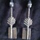 Rare Unique Pair of Bronze Wall Lights with Leaf Design by Lucien Gau Folio