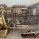 Tableau HST fin XIX° Italie ? Paysage à la rivière signé pour restauration