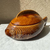 Ceramic fish tureen from sarreguemines