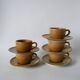 Lot de 5 tasses et sous-tasses à café en grès 1970