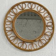 1950s round mirror in bamboo and rattan Franco Albini