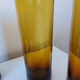 Set carafe and 5 amber glasses