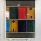 Panels made of thick colored glass slabs from Saint Gobain