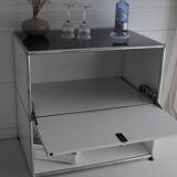 Lot of 3 designer furniture: usm haller white: 1 column with 2 modules.