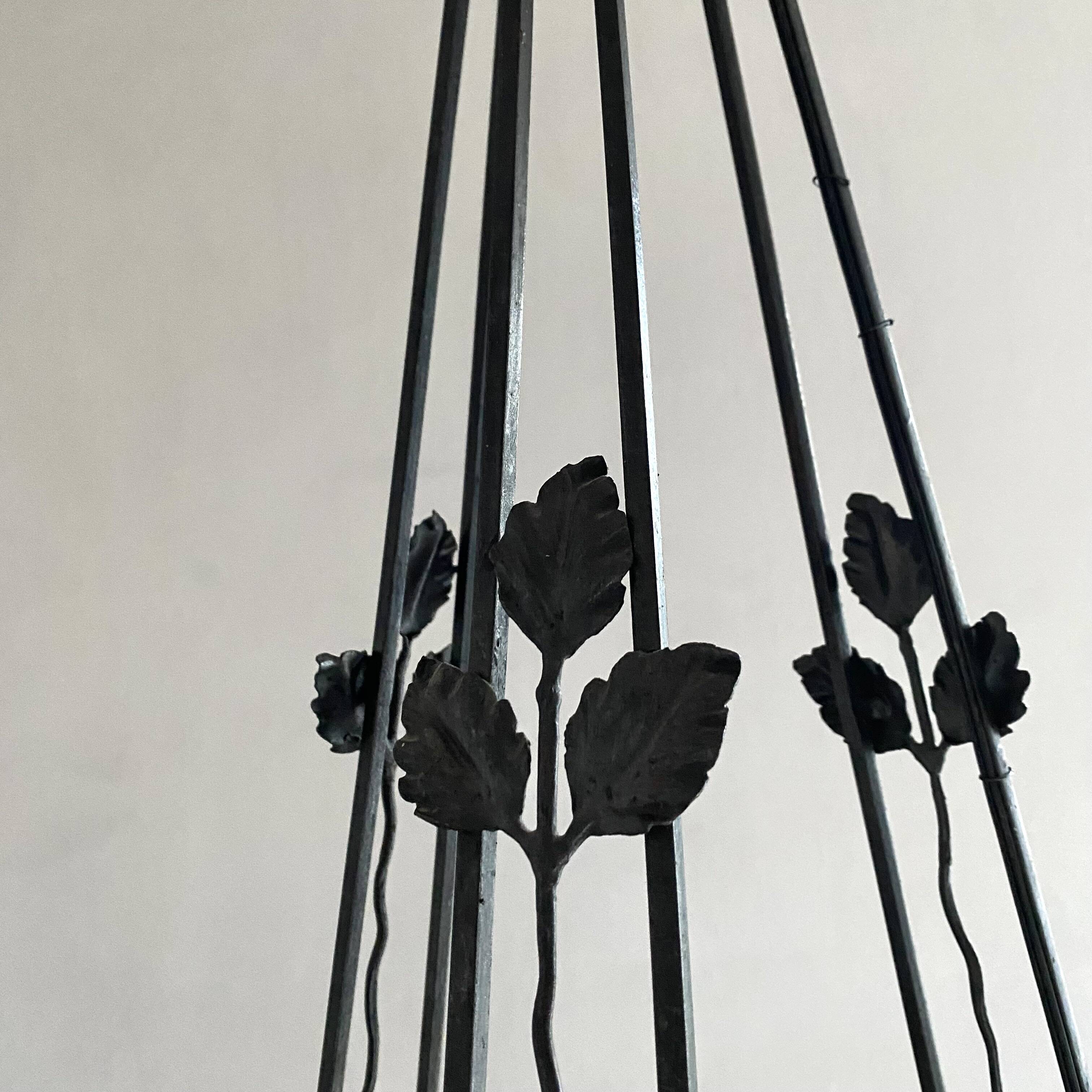 Art Nouveau suspension pâte de verre signed Degué