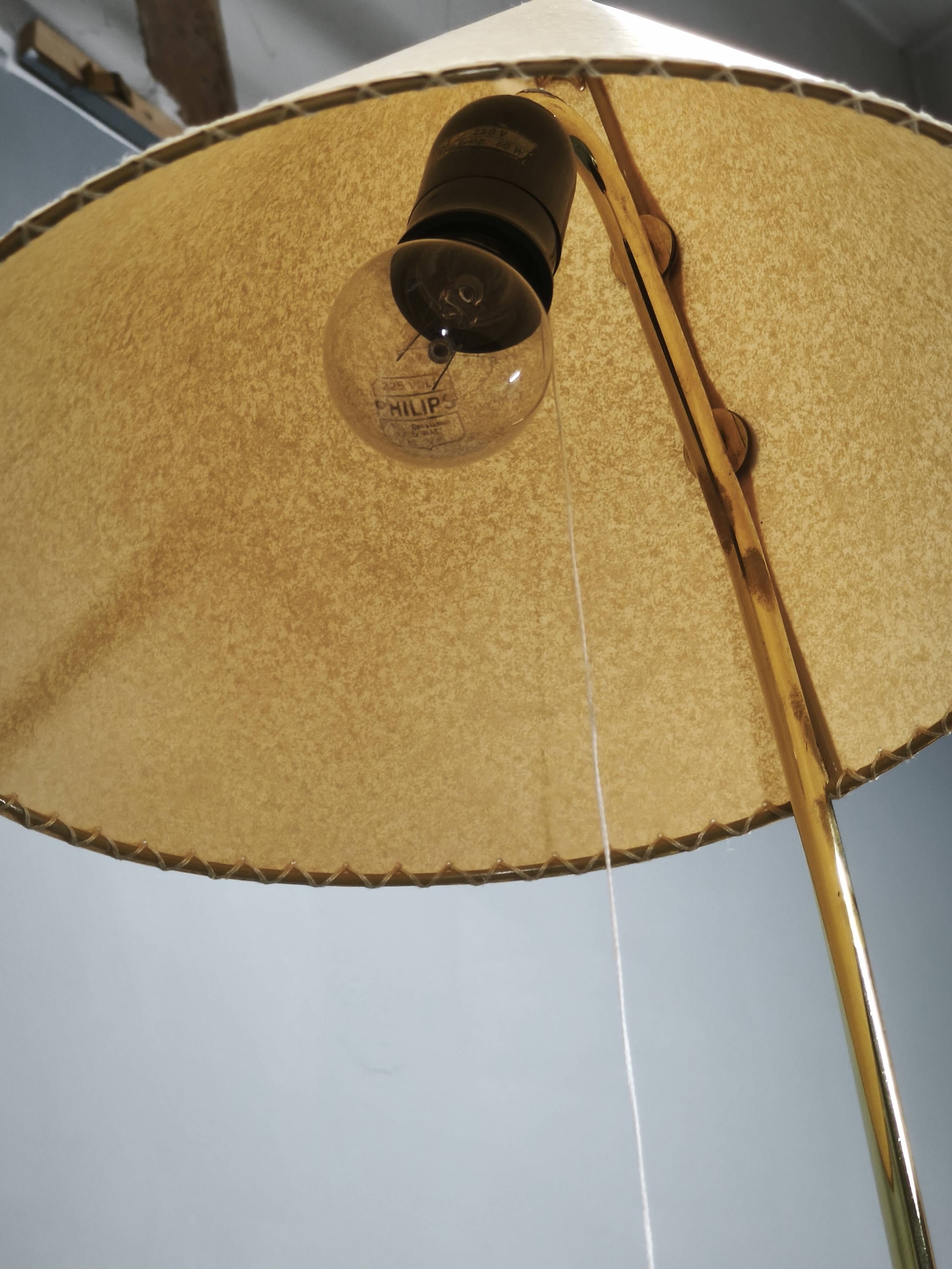 1960s Czech Japanese Floor Lamp with Twin Handmade Paper Shades