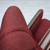 1960s, Danish armchair by Alfred Christensen, red furniture wool fabric.