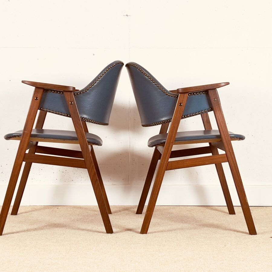 Pair of Danish armchairs with original vinyl