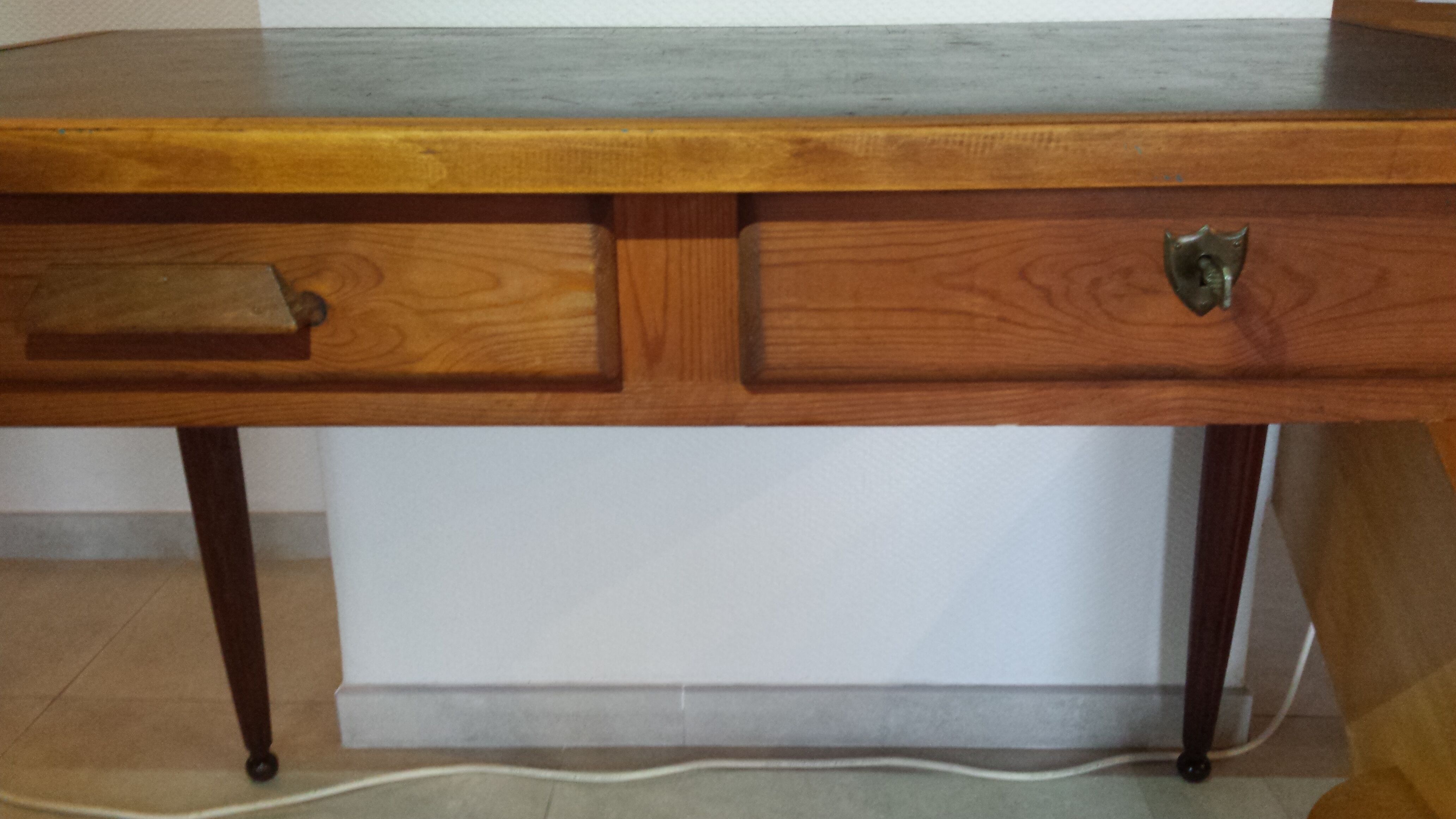 Executive office, black leather top