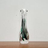Vintage art glass vase by Max Verboeket for Kristalunie Maastricht, 1970s