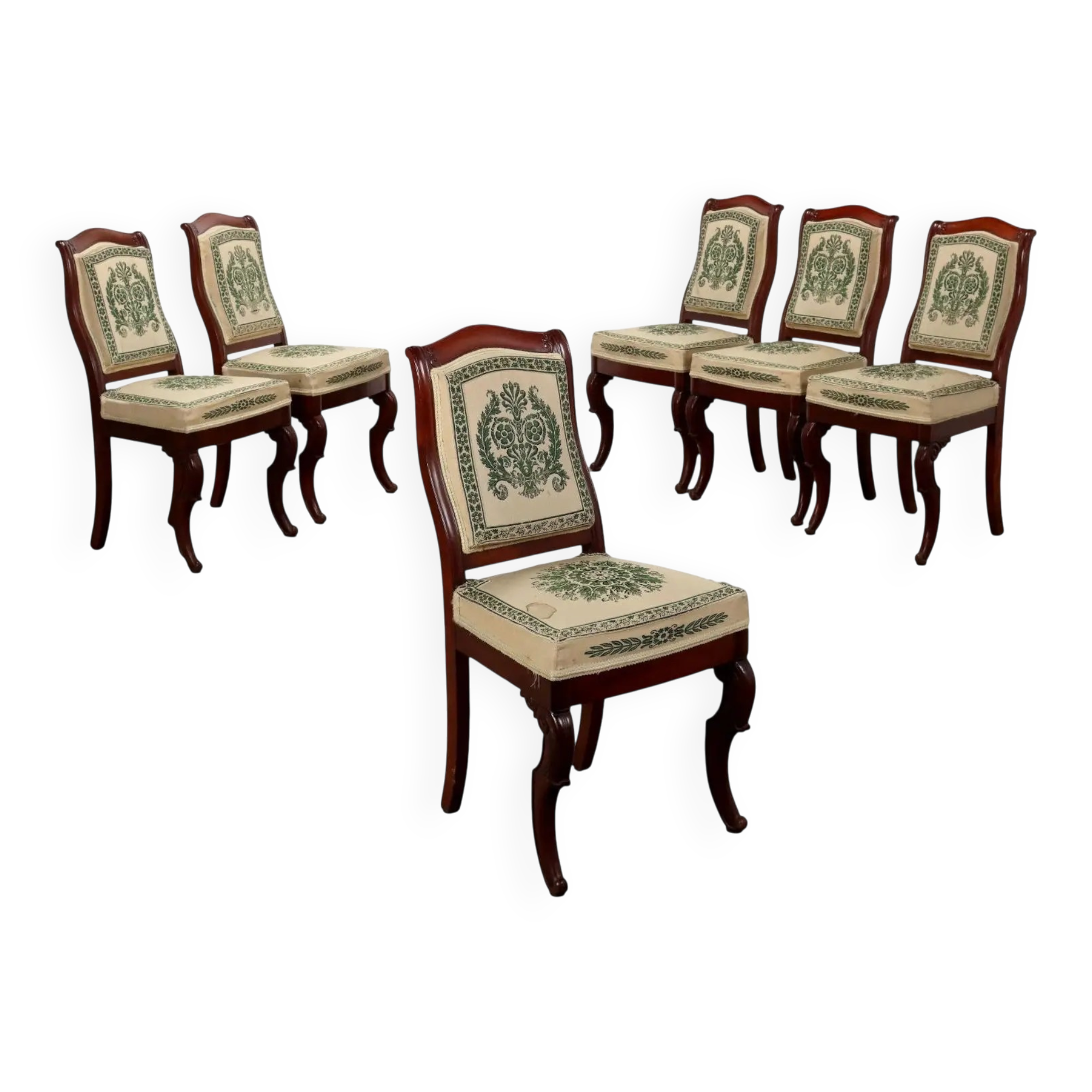 Antique Louis-Philippe mahogany chairs, France, 19th century