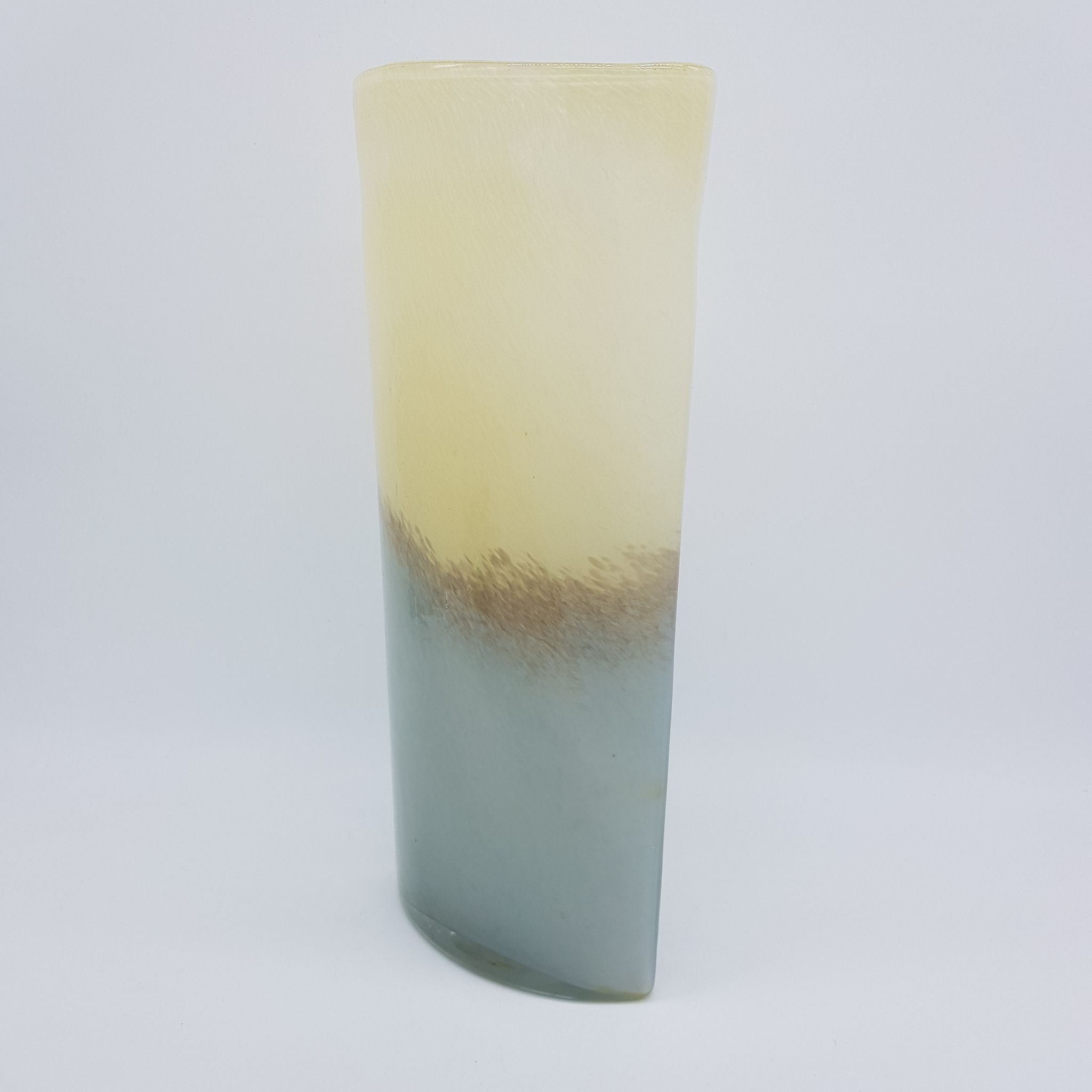 Grey and beige blown glass vase