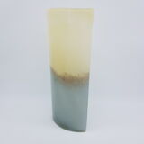 Vase en verre soufflé gris et beige