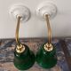 Pair of green opaline wall lights