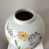 Ceramic vase with hand-painted wildflowers by Lars Thorén for Rörstrand, 1960s