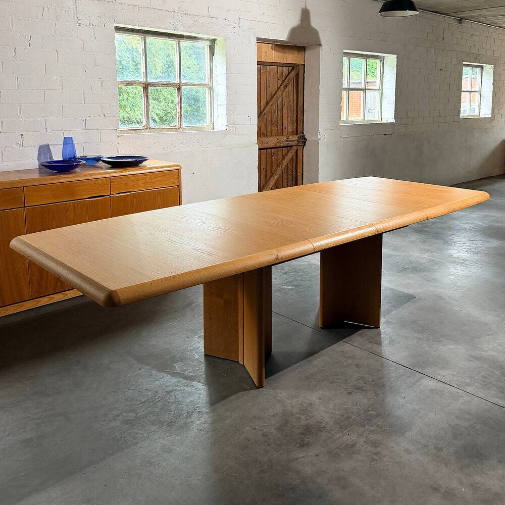Extendable oak table 'Ann series', Van den Berghe-Pauvers, Belgium, 1970s