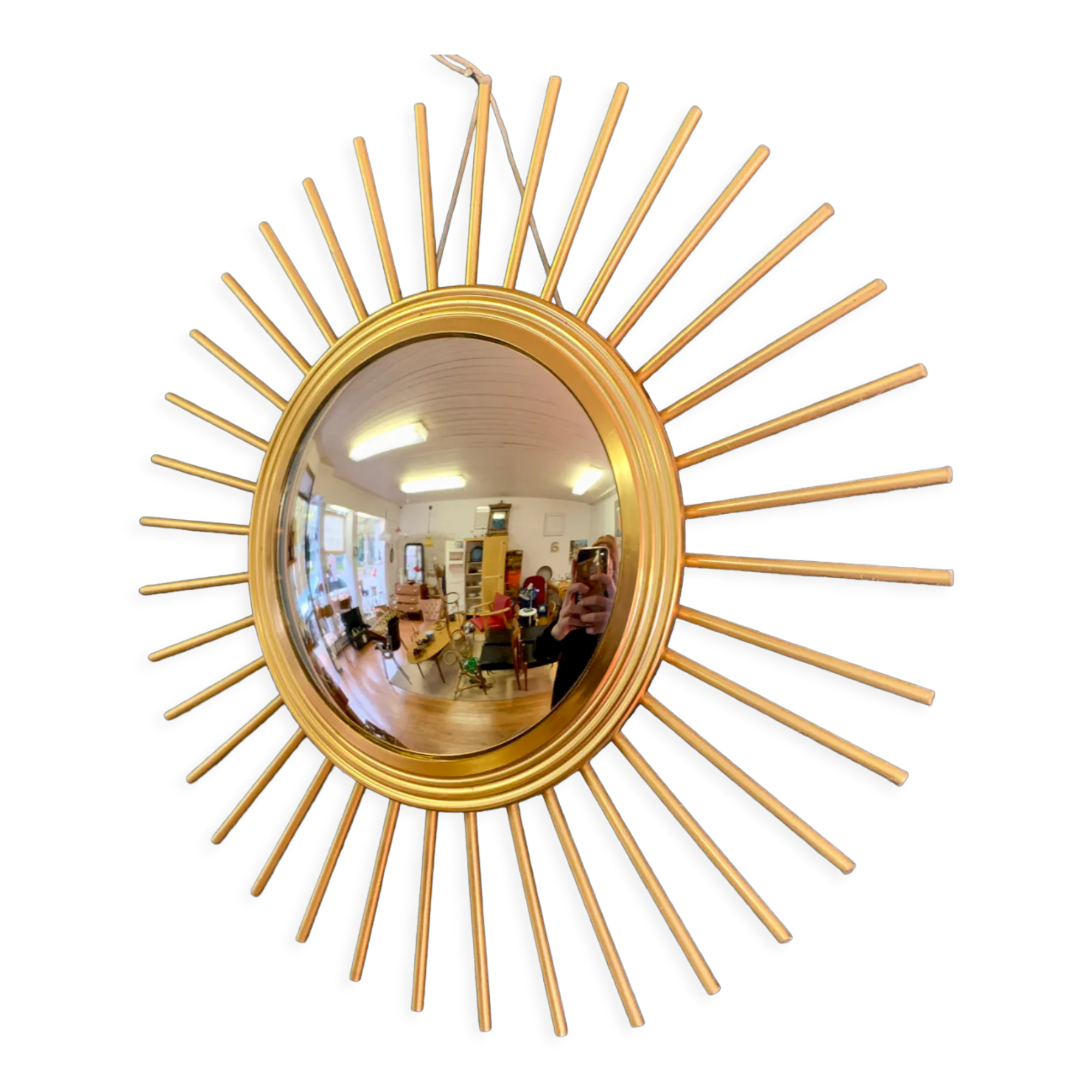 Vintage metal sun mirror