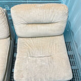 Pair of vintage beige velvet chairs