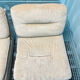 Pair of vintage beige velvet chairs