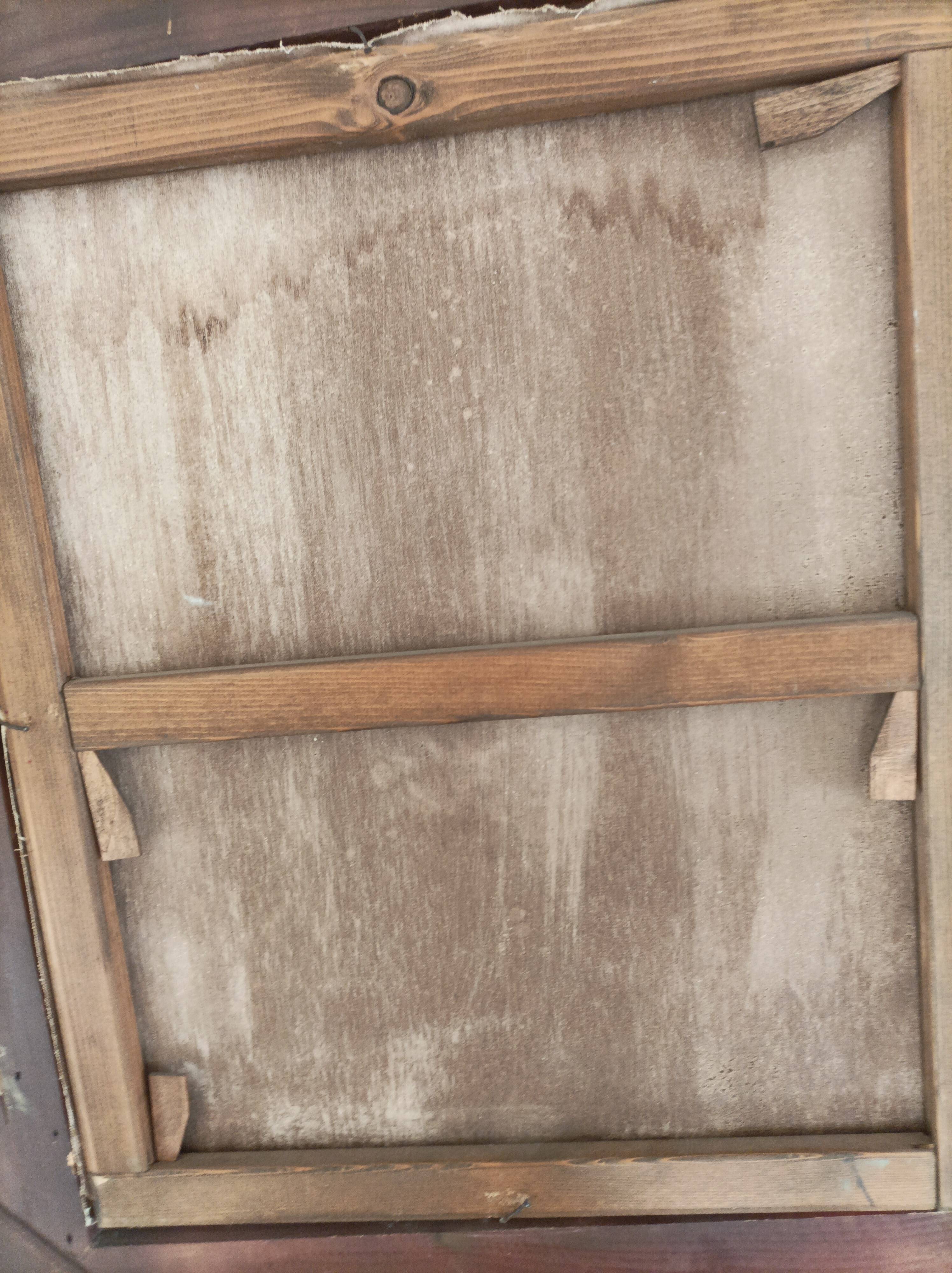 Oil painting on old canvas