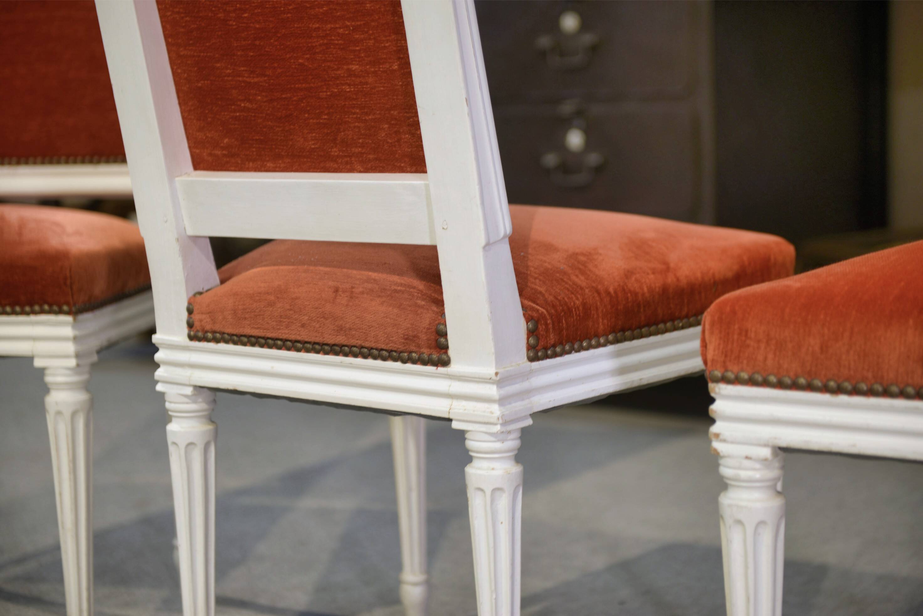 Set of 4 Louis XVI style chairs from the 1970s.