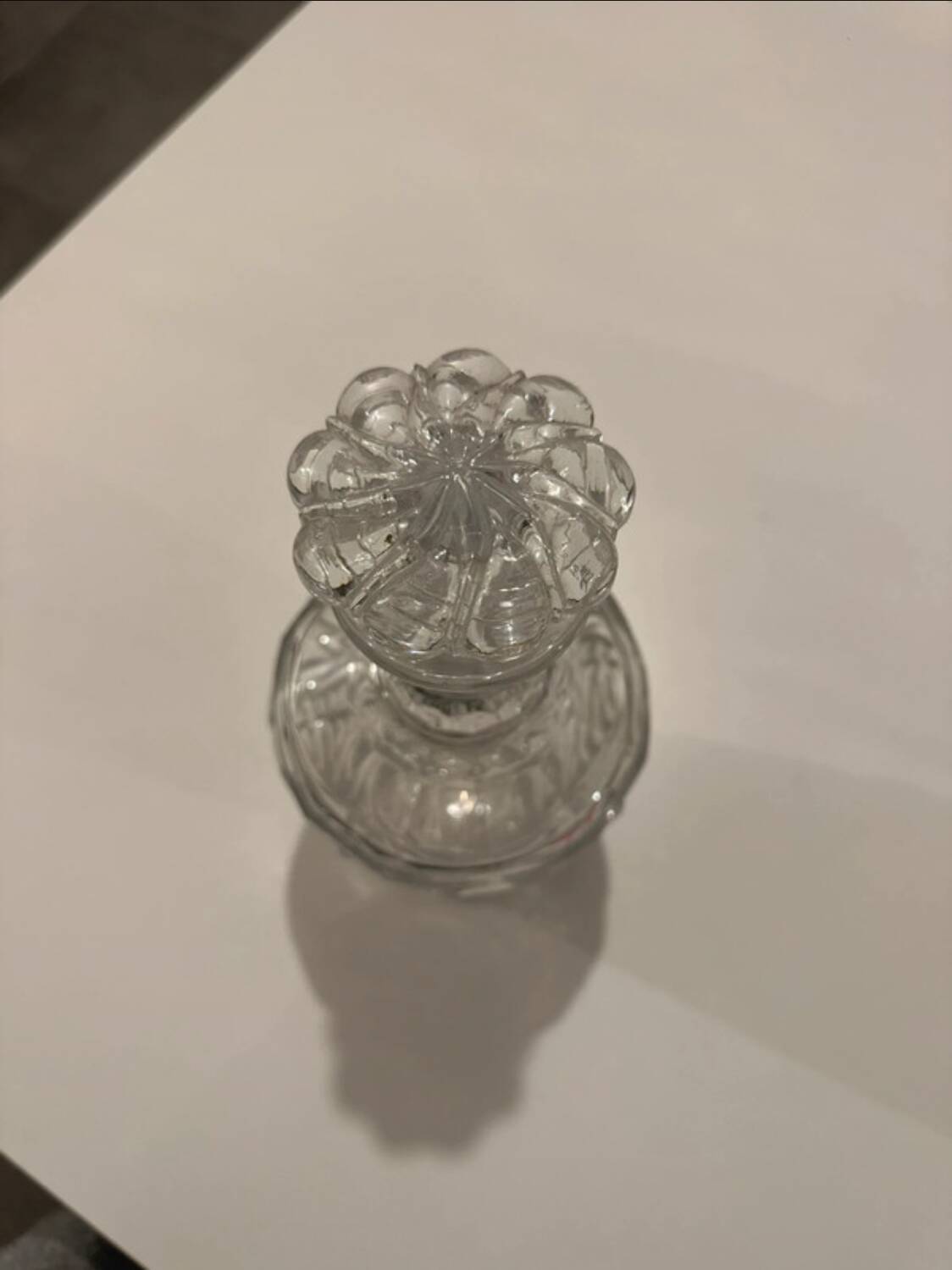 Moulded crystal carafe - Antique - Perfect condition - Height 24 cm