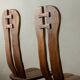 Brutalist Oak Dining Chairs Sculptural Backs by De Puydt, 1960s, Set of 4
