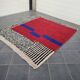 Traditional natural wool rug with colourful patterns, size 2/3 m.