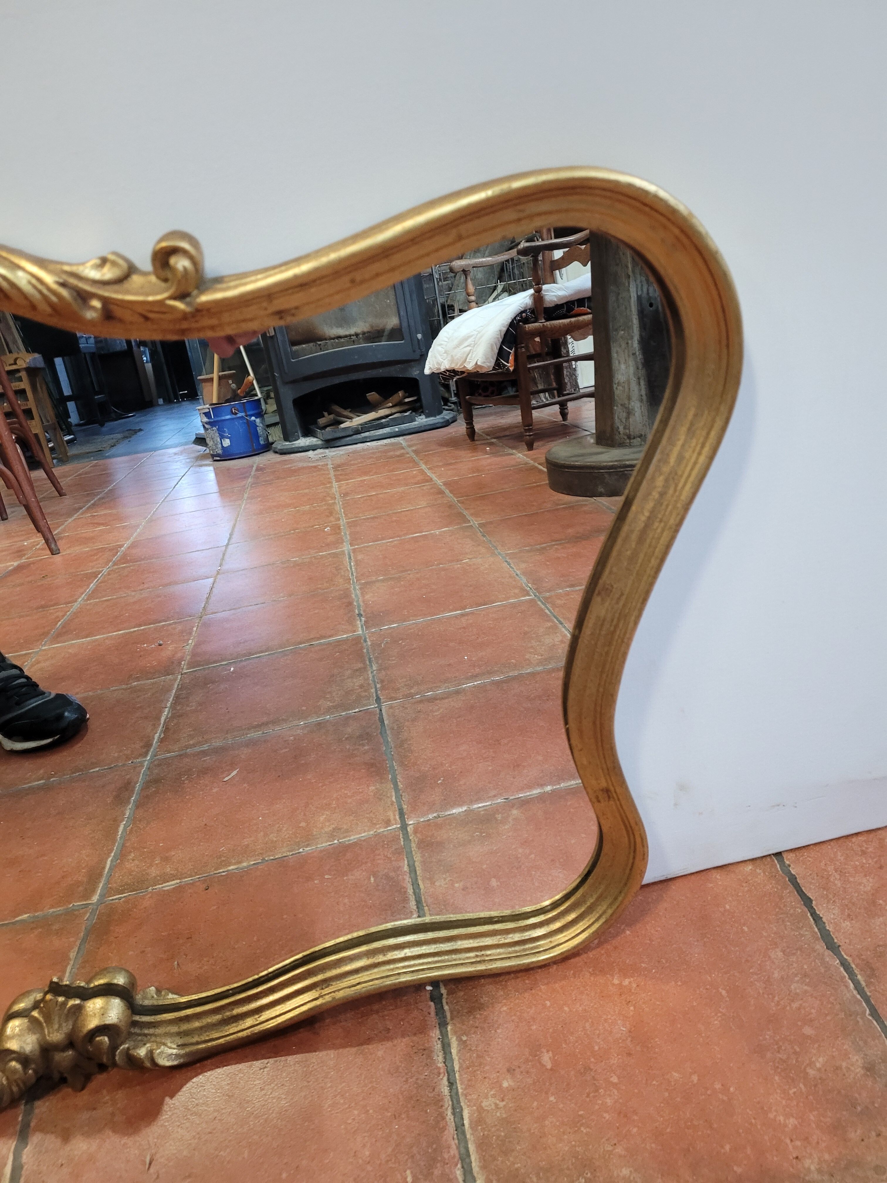 Gilded wooden mirror Louis xv style 102x67cm