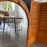 Oval mirror in vintage pine, 100x60 cm