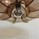 Vintage Paul Secon pendant light, taupe plexi and nylon