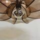 Vintage Paul Secon pendant light, taupe plexi and nylon