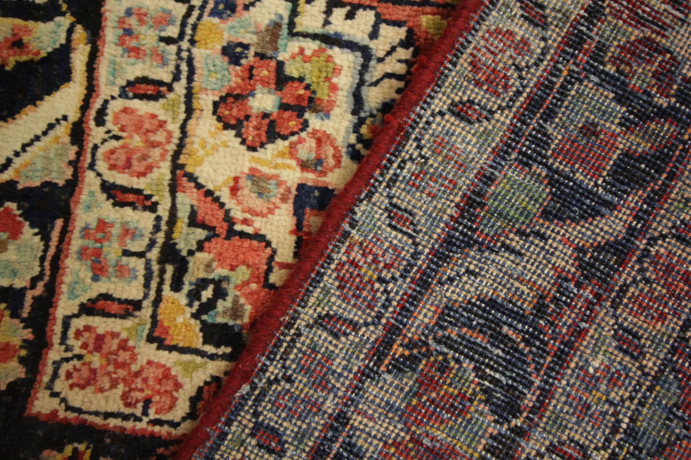 Traditional persian area rug handwoven red wool carpet rug- 130x220cm