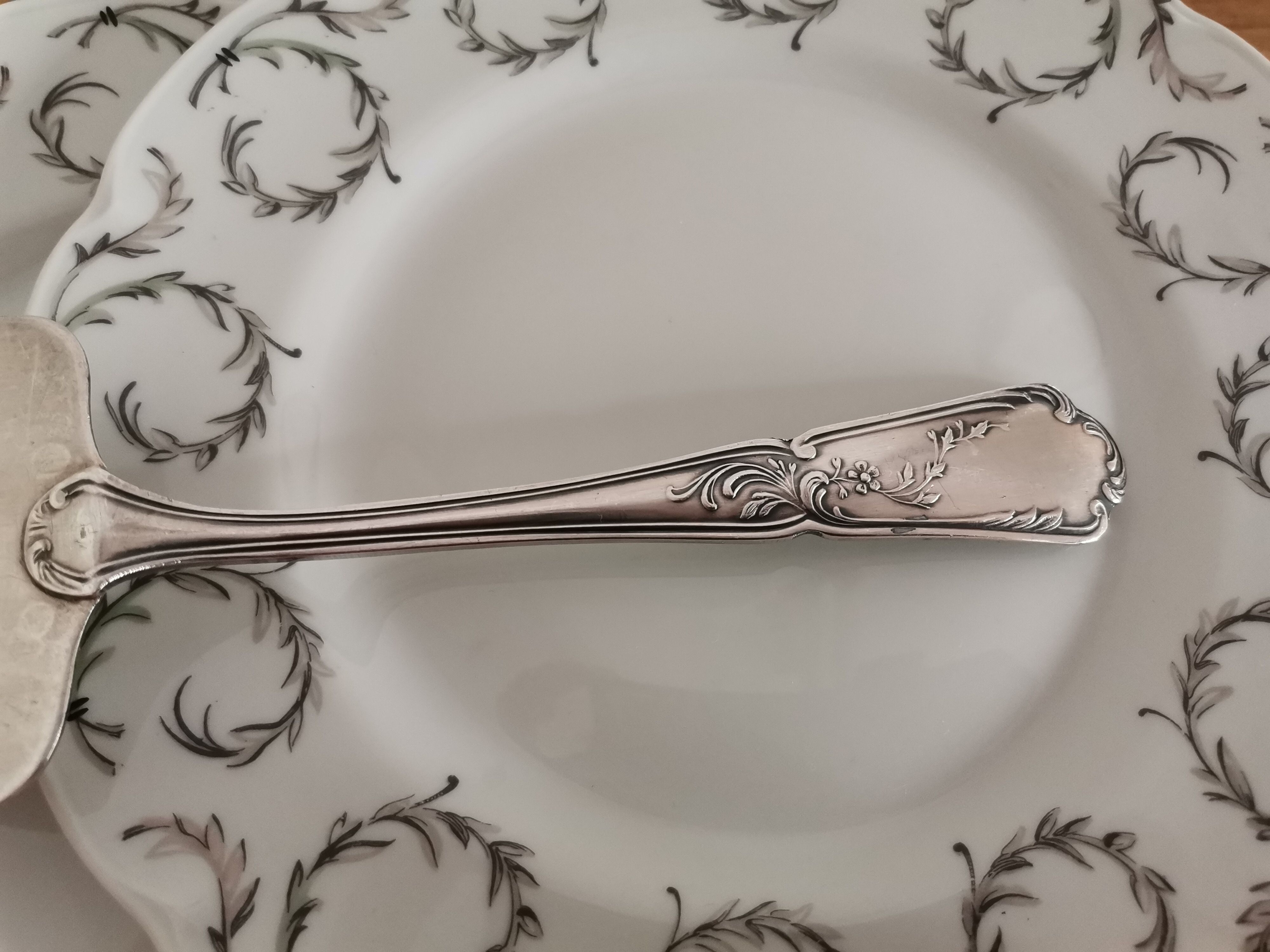 Silver metal cake shovel