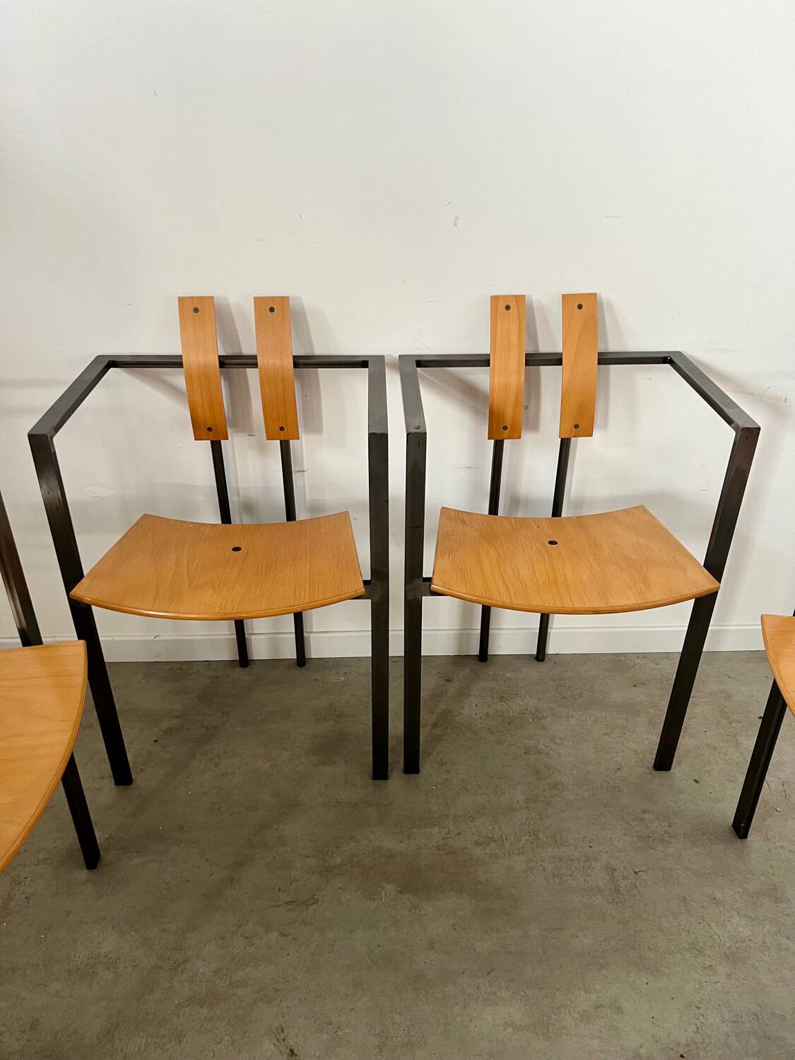 4 old raw design chairs Karl Friedrich Forster model Trix KFF postmodern 70s/80s