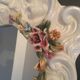 Mirror porcelain contained flowers, signed "Bassano"